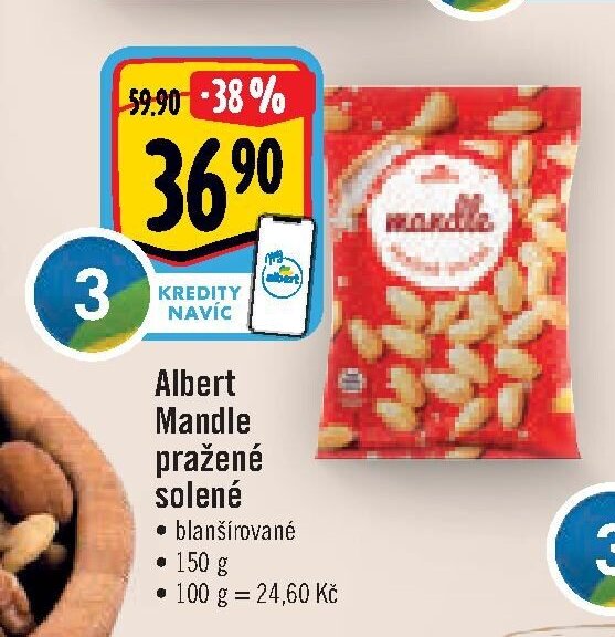 Albert Mandle pražené solené