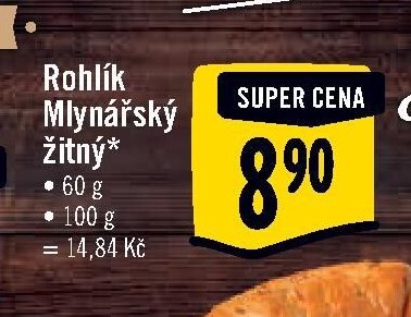 Rohlík Mlynářský žitný