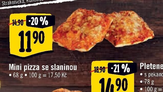 Mini pizza se slaninou