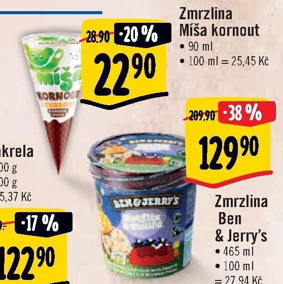 Zmrzlina Míša kornout