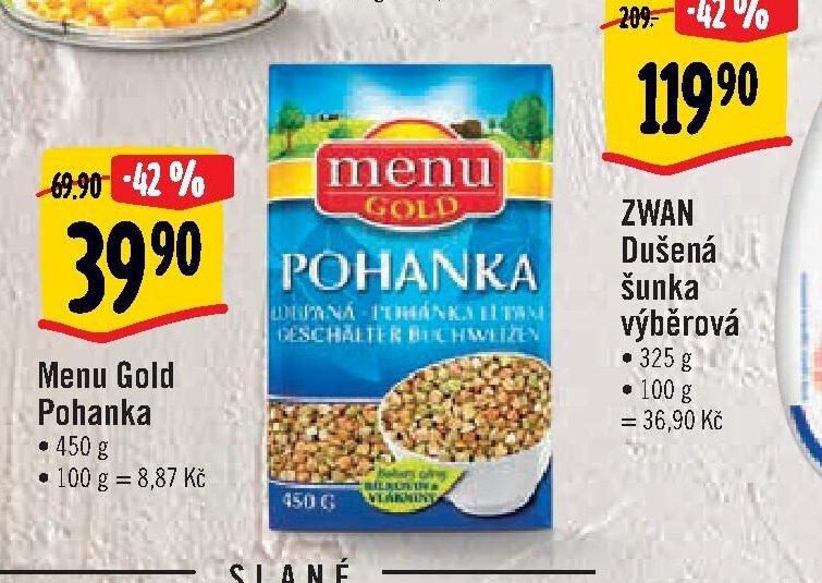 Menu Gold Pohanka