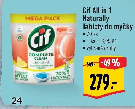 Cif All in 1 Naturally Tablety do myčky