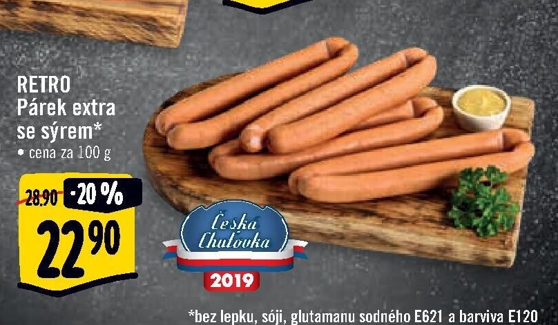 RETRO Párek extra se sýrem