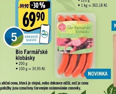 Bio Farmářské klobásky