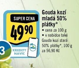 Gouda kozí mladá 50% plátky