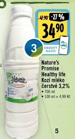 Nature's Promise Healthy life Kozí mléko čerstvé 3,2%