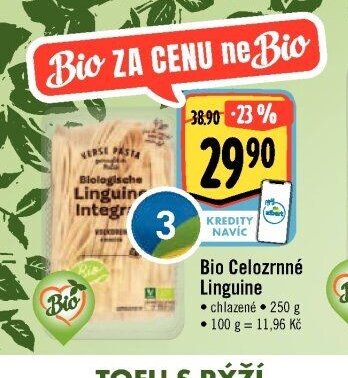 Bio Celozrnné Linguine