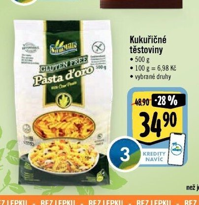 Kukuřičné těstoviny Pasta d'oro