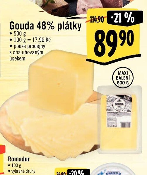 Gouda 48% plátky