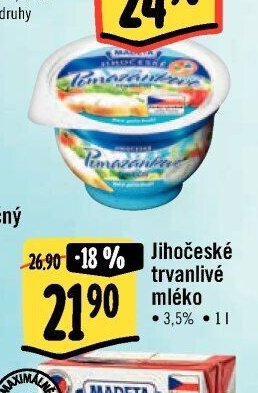 Jihočeské trvanlivé mléko 3,5%