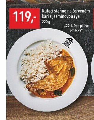 Kuřecí stehno na červeném kari s jasmínovou rýží