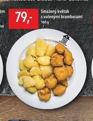 Smažený květák s vařenými bramborami