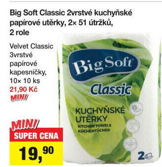 Utěrky kuchyňské 2vrstvé Classic Big Soft