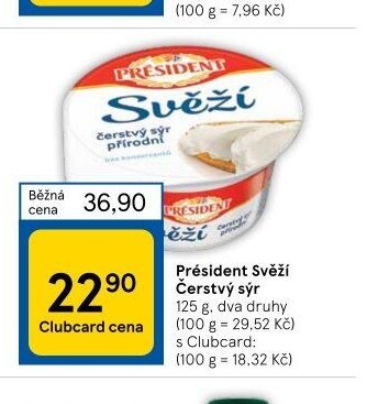 Président Svěží Čerstvý sýr