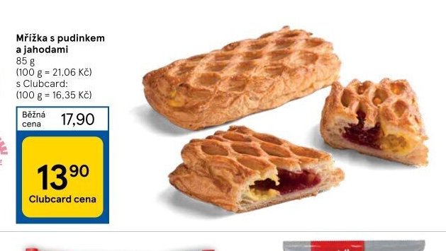Mřížka s pudinkem a jahodami