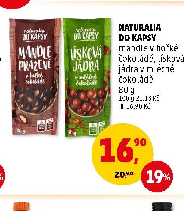 Naturalia do kapsy (mandle, lískové jádra)