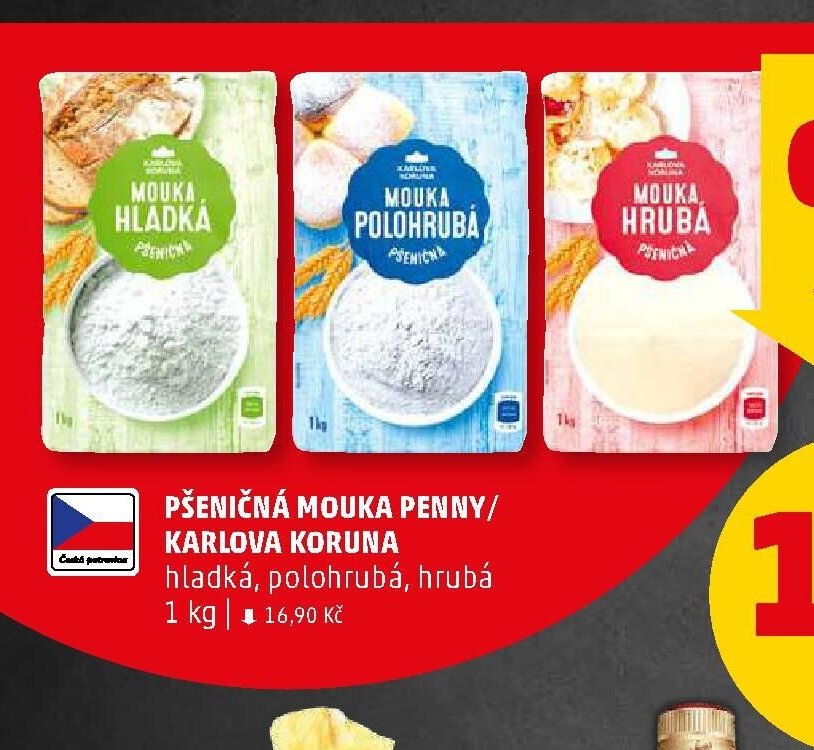 PŠENIČNÁ MOUKA PENNY / KARLOVA KORUNA hladká, polohrubá, hrubá