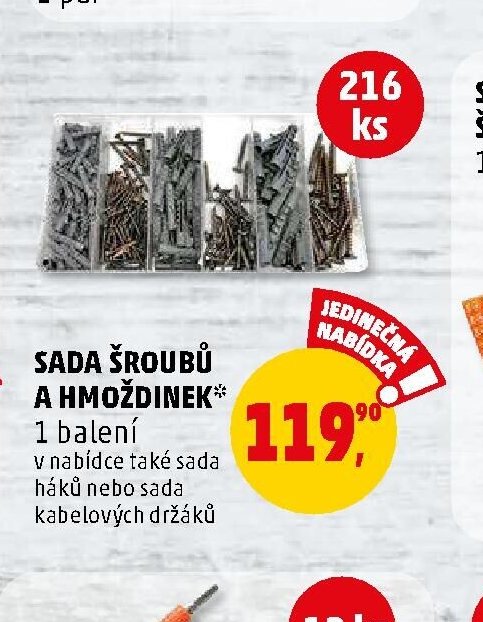 SADA ŠROUBŮ A HMOŽDINEK