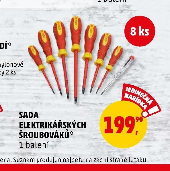 SADA ELEKTRIKÁŘSKÝCH ŠROUBOVÁKŮ