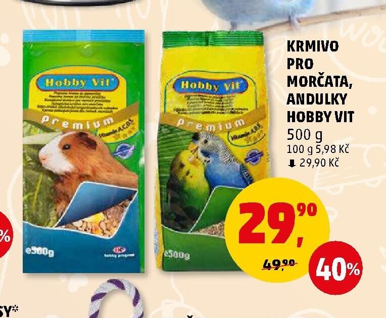 KRMIVO PRO MORČATA, ANDULKY HOBBY VIT