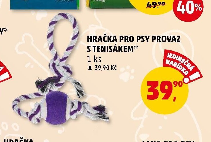 HRAČKA PRO PSY PROVAZ S TENISÁKEM