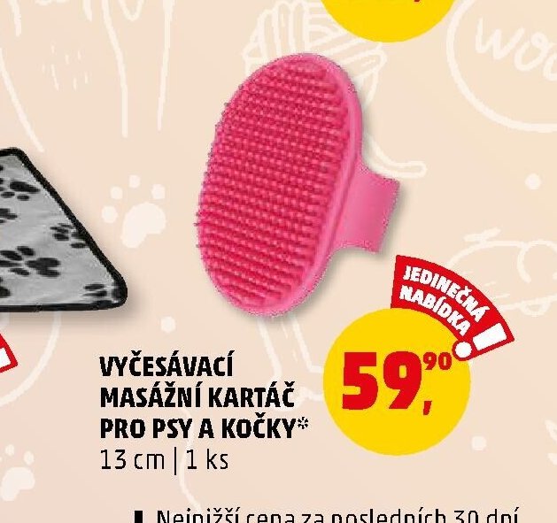 VYČESÁVACÍ MASÁŽNÍ KARTÁČ PRO PSY A KOČKY