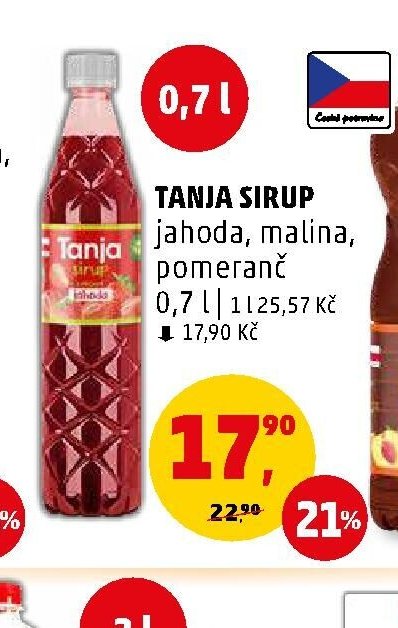 TANJA SIRUP jahoda, malina, pomeranč