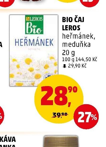 BIO ČAJ LEROS heřmánek, meduňka