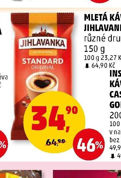 MLETÁ KÁVA JIHLAVANKA různé druhy