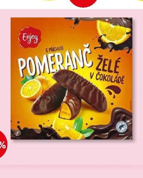 ŽELÉ V ČOKOLÁDĚ ENJOY pomeranč