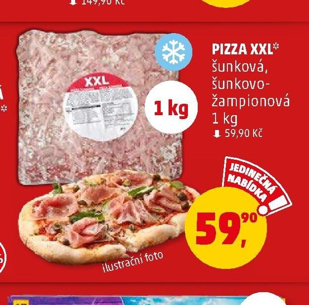 Pizza XXL šunková / šunkovo-žampionová
