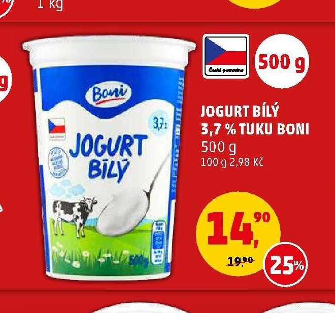 JOGURT BÍLÝ 3,7 % TUKU BONI