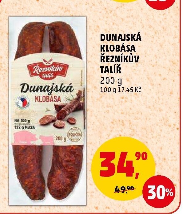 Dunajská klobása Řezníkův talíř