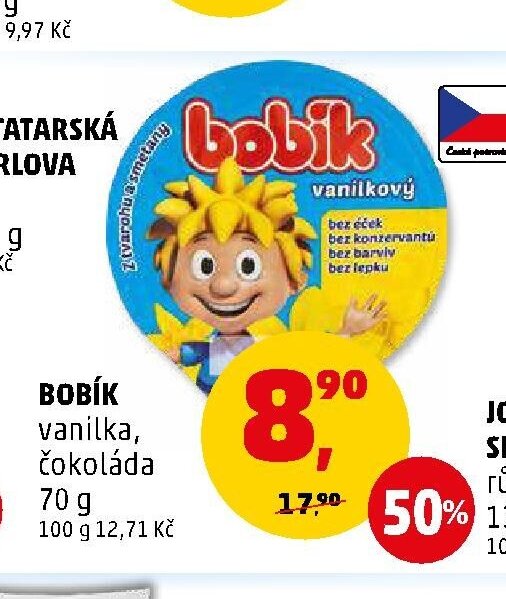 Bobík vanilka, čokoláda