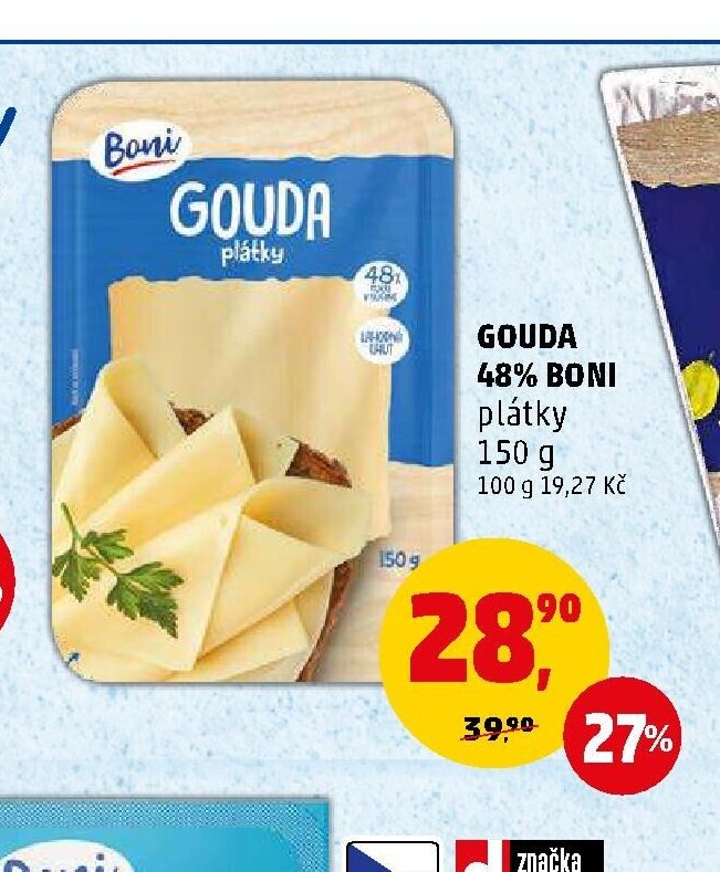 Gouda 48% Boni plátky 150 g