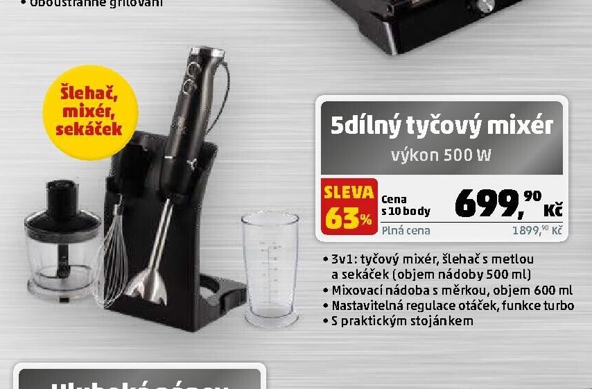5dílný tyčový mixér