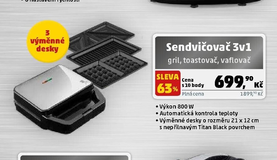 Sendvičovač 3v1