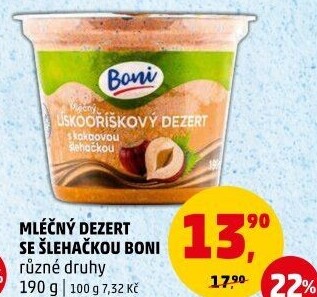 Dezert mléčný se šlehačkou Boni