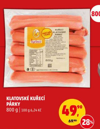 Kuřecí klatovské párky DZ Klatovy