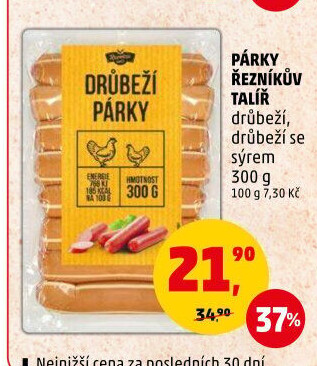 Párky drůbeží Řezníkův Talíř