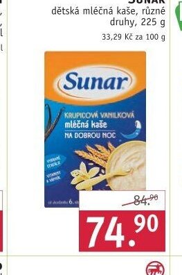Sunar dětská mléčná kaše