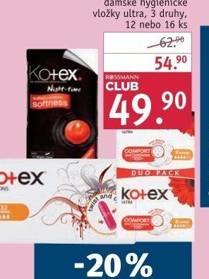 Kotex dámské hygienické vložky