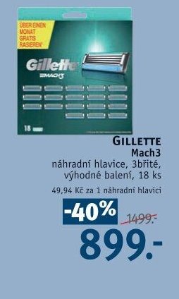 Gillette Mach3 náhradní hlavice