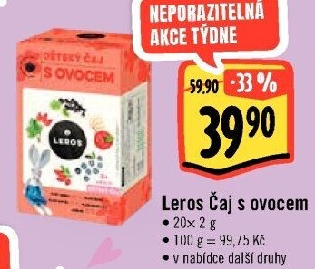 Čaj ovocný dětský Leros
