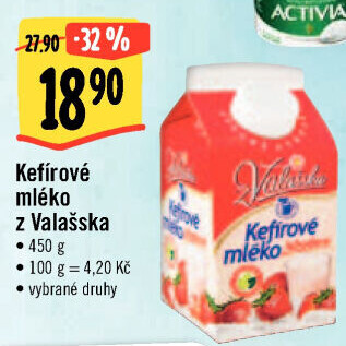 Kefírové mléko ochucené Mlékárna Valašské Meziříčí
