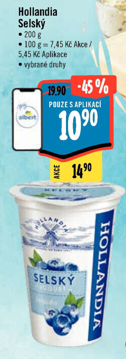 Ochucený jogurt selský Hollandia