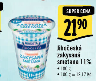 Smetana zakysaná Jihočeská Madeta 11%