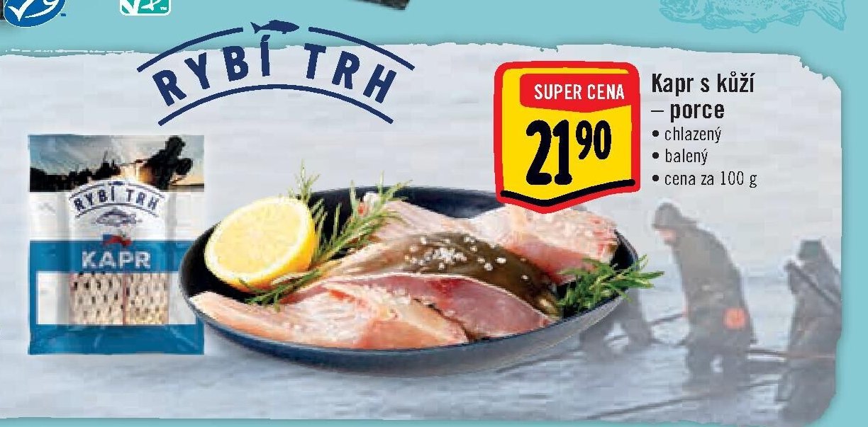 Kapr s kůží – porce