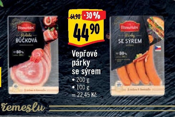 Vepřové párky se sýrem