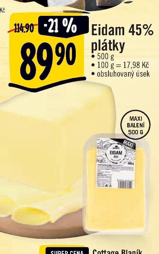 Eidam 45% plátky